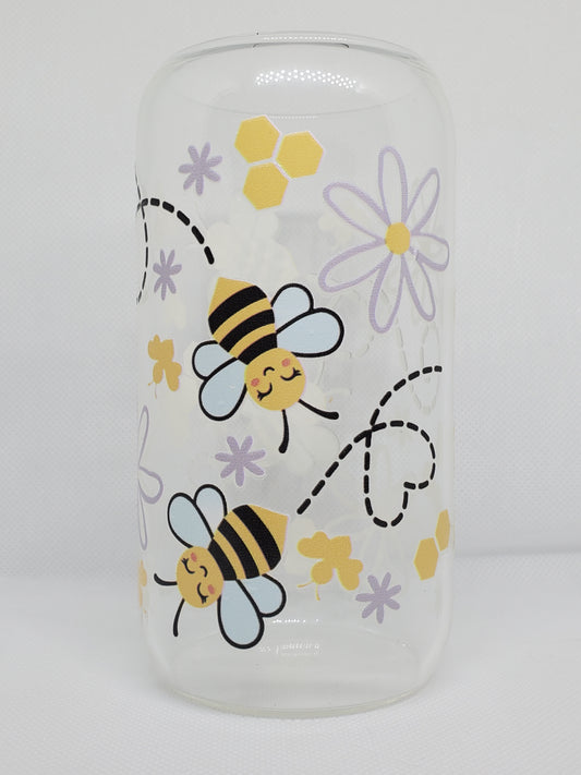 Bee Love 16oz Glassware Cup